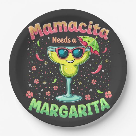 Mamacita heeft een Margarita Cinco de Mayo-feest n Papieren Bordje (Voorkant)