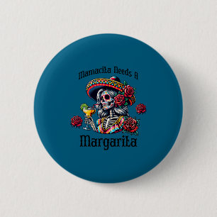 Mamacita heeft een margarita dronken skelet cinco ronde button 5,7 cm
