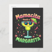 Mamacita heeft een Margarita nodig  Cinco De Mayo  Uitnodiging Briefkaart (Voorkant / Achterkant)