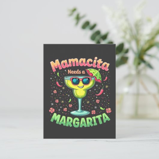Mamacita heeft een Margarita nodig  Cinco De Mayo  Uitnodiging Briefkaart (Staand voorkant)
