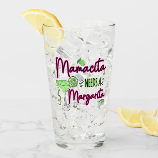 Mamacita heeft een Margarita nodig Glas (Voorkant ijs)