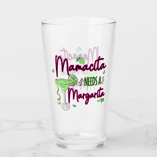 Mamacita heeft een Margarita nodig Glas (Voorkant)