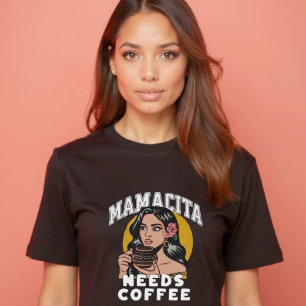 Mamacita heeft koffie nodig retro Hispanic Mom Caf T-shirt