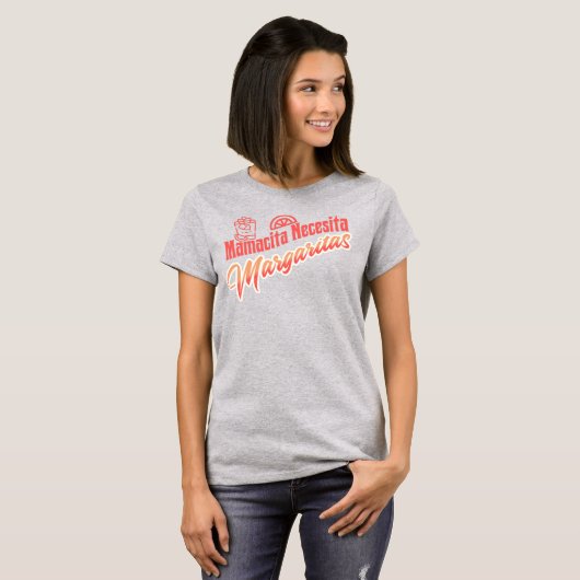 Mamacita Necesita Margaritas Script Fun T-shirt (Voorkant volledig)