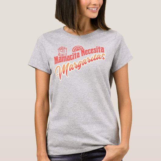 Mamacita Necesita Margaritas Script Fun T-shirt (Voorkant)