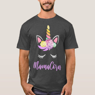 Mamacorn Floral Unicorn Gift Cute for Mothers T-shirt