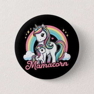 Mamacorn - Grappig Schattige Eenhoorn Kostuum Moed Ronde Button 5,7 Cm