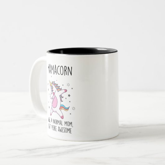 Mamacorn Ma Unicorn Tweekleurige Koffiemok (Voorkant links)