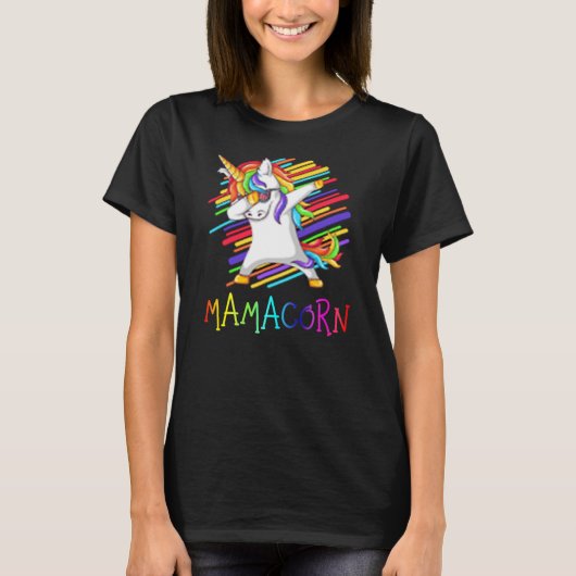 Mamacorn mam Dabbing Unicorn Costume Funny T-shirt (Voorkant)