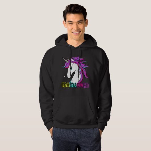 Mamacorn Schattige Eenhoorn Moeder Kostuum Moederd Hoodie (Voorkant volledig)