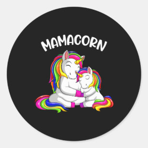 Mamacorn Unicorn mama Moederdag Vrouwen Ronde Sticker