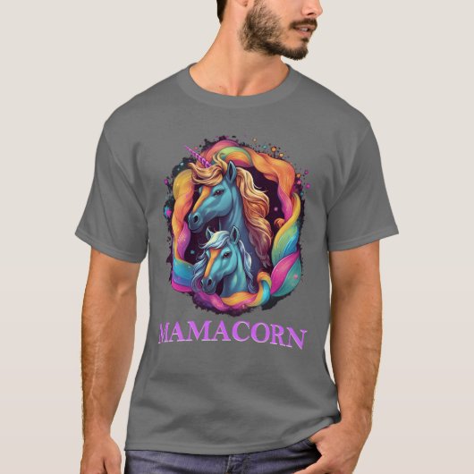 Mamacorn Zwanger Eenhoorn Moeder Dochter Vrouwen F T-shirt (Voorkant)