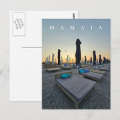 Mamaia-strand op een avondansichtkaart briefkaart (Voorkant / Achterkant)
