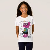MAMAMACANZ | Bladwijzer | Roze kat T-shirt (Voorkant volledig)