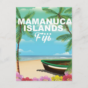 Mamanuca-eilanden, Fiji vintage vakantieposter Briefkaart