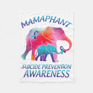 Mamaphant Zelfmoordpreventie Bewustzijn Mama Olifa Fleece Deken