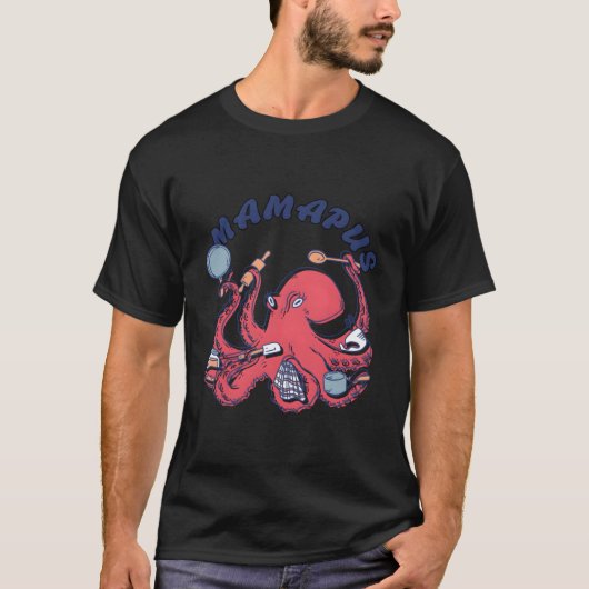 Mamapus Grappige Octopus Moeder Schoonmaak Octopus T-shirt (Voorkant)