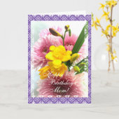 Mama's 80ste verjaardag (fresia's veranderen leeft kaart (Gele Bloem)