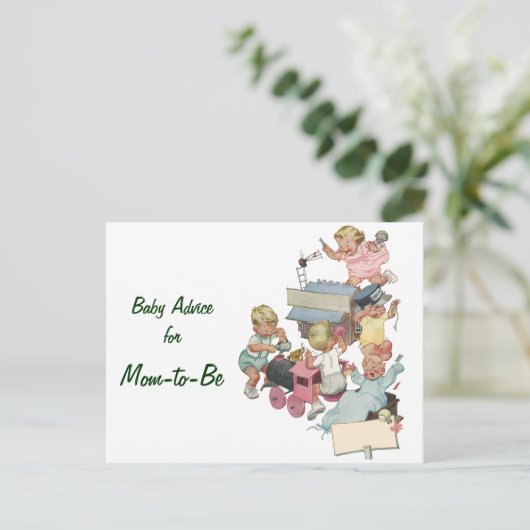 Mama's Advies Kaart,  Kinderen w Speelgoed Treinen Briefkaart (Staand voorkant)