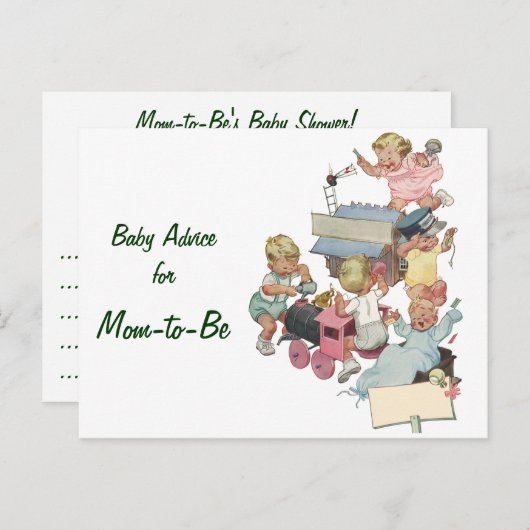 Mama's Advies Kaart, Kinderen w Speelgoed Treinen Briefkaart (Voorkant / Achterkant)