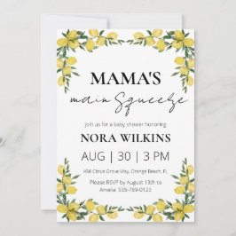 Mama's belangrijkste knijp citrus baby shower uitn kaart