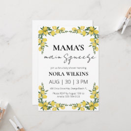 Mama's belangrijkste knijp citrus baby shower uitn kaart