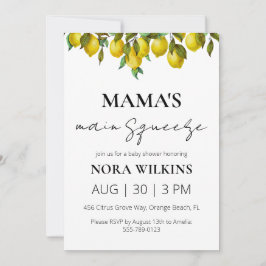 Mama's belangrijkste knijp citrus baby shower uitn kaart