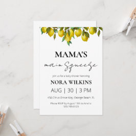 Mama's belangrijkste knijp citrus baby shower uitn kaart