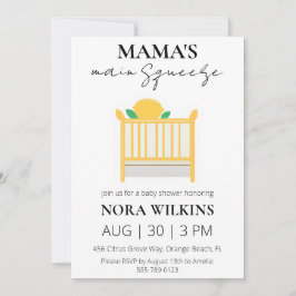 Mama's belangrijkste knijp citrus baby shower uitn kaart