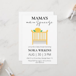 Mama's belangrijkste knijp citrus baby shower uitn kaart