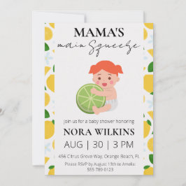Mama's belangrijkste knijp citrus baby shower uitn kaart