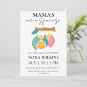 Mama's belangrijkste knijp citrus baby shower uitn kaart (Staand voorkant)