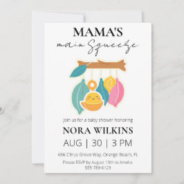 Mama's belangrijkste knijp citrus baby shower uitn kaart