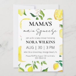 Mama's belangrijkste knijp citrus baby shower uitn kaart