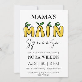Mama's belangrijkste knijp citrus baby shower uitn kaart