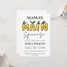 Mama's belangrijkste knijp citrus baby shower uitn kaart