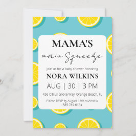 Mama's belangrijkste knijp citrus baby shower uitn kaart