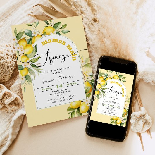 Mamas belangrijkste knijpen citroen citrus baby sh kaart