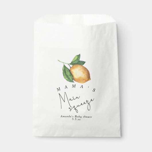 Mama's belangrijkste squeeze Lemon baby shower Bedankzakje (Voorkant)