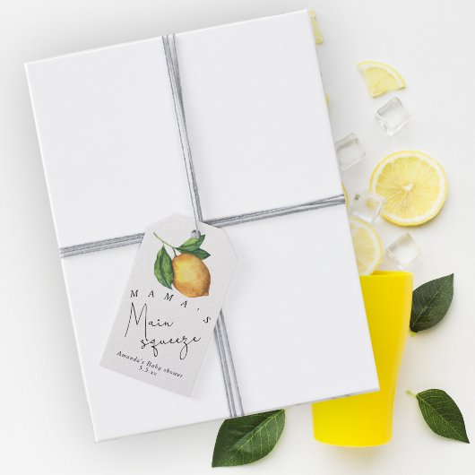 Mama's belangrijkste squeeze Lemon baby shower Cadeaulabel