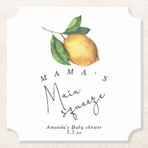 Mama's belangrijkste squeeze Lemon baby shower Kartonnen Onderzetters