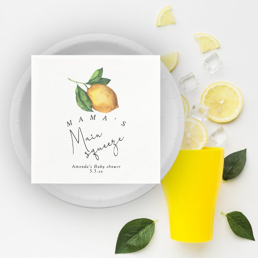 Mama's belangrijkste squeeze Lemon baby shower Servet