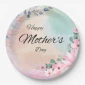 Mama's Bloeiende Viering Bloemen Papieren Bordje (Voorkant)