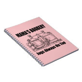 Mama's boekomkoping is altijd op de krap. notitieboek (Rechterzijde)