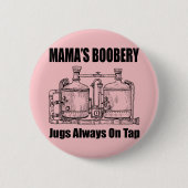 Mama's boekomkoping is altijd op de krap. ronde button 5,7 cm (Voorkant)