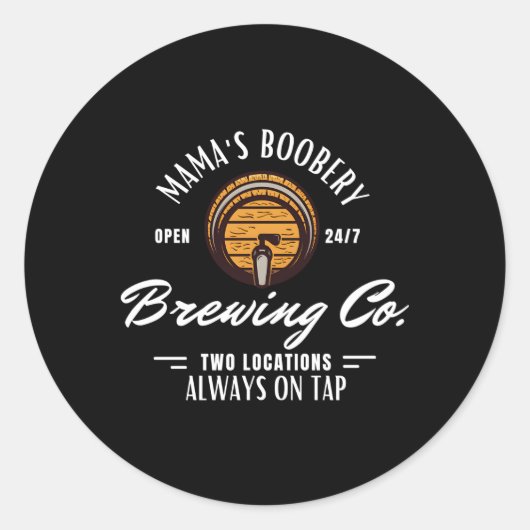 Mama's Boobery Borstvoeding Brouwerij Nieuw Mam Br Ronde Sticker (Voorkant)
