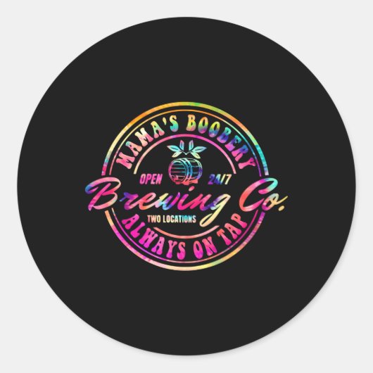 Mama's Boobery Borstvoeding Brouwerij Nieuw Mam Br Ronde Sticker (Voorkant)