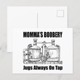 Mama's Boobery Jugs Altijd Op Tap Briefkaart