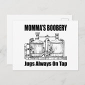 Mama's Boobery Jugs Altijd Op Tap Briefkaart (Voorkant / Achterkant)