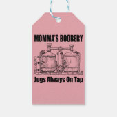 Mama's Boobery Jugs Altijd Op Tap Cadeaulabel (Achterkant)